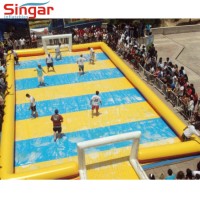 Giant outdoor inflatable sports playground/water soap football field