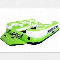 6 person PVC Inflatable Boat ,Towable & Inflatable Tube Island Surfing Boat, Water Ski Lounger